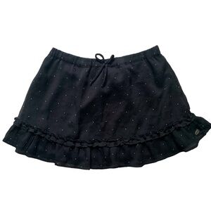 ROXY BLACK AND WHITE POLKA DOTS SHEER W LINING COQUETTE MINI SKIRT SIZE MEDIUM
